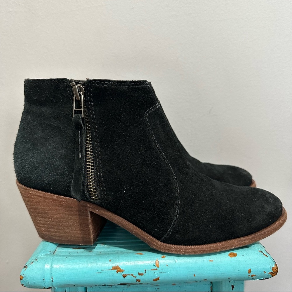Madewell Janice Black Suede Ankle Boot Size 9 - Picture 3 of 13